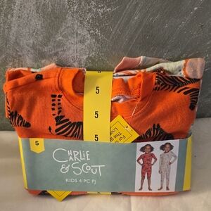 Charlie & Scout Kids 4 Piece Pajama Set Size 5 NWT